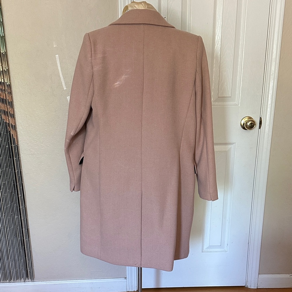 Mango Womens Double-Breasted Wool Blend Coat in Dusty Blush Like NEW Size M - Picture 4 of 6